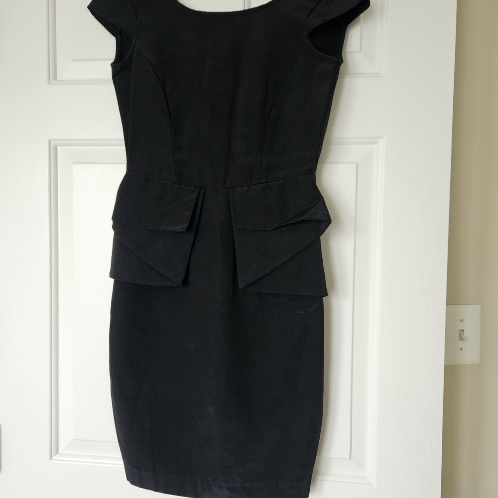 River Island Black Mini Peplum Dress - XS